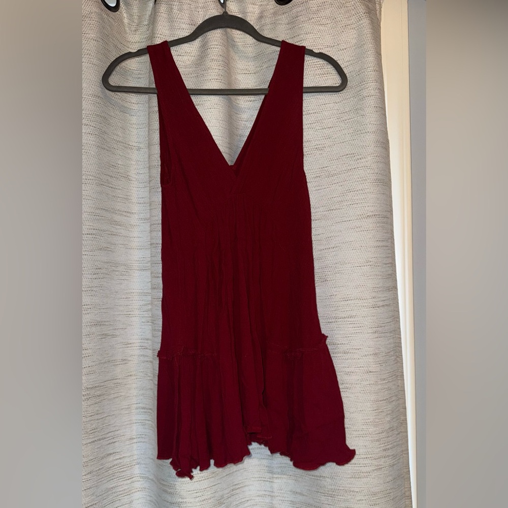 Red Ruffle Coverup Tank - Picture 2 of 2